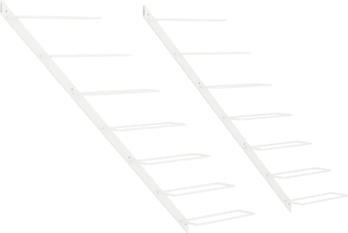 Range-bouteilles Premium - Porte-bouteilles 2 Pcs Pour 7 Bouteilles Mural Métal Blanc 2 Range-bouteilles Premium - Porte-bouteilles 2 Pcs Pour 7 Bouteilles Mural Métal Blanc – Image 2