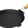 Poêle à Griller Klarstein Retinta - Poêle à Frire - Poêle à Steak - Fonte Avec Manche En Bois Rabattable - Surface De Rôtissage Nervurée