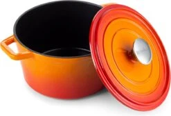 Rosmarino - Poêle En Fonte - Oranje - Ø20cm - 1,8 Litre - Poêle à Frire - 100% Sans PFAS & PFOA - Émail - Convient à Toutes Les Sources De Chaleur -Cuisine Fournitures Magasin 1200x812