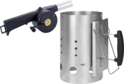 Briquettes Pour BBQ /allume-charbon Avec Poignée En Plastique 30 Cm - Avec Souffleur/ventilateur/ventilateur Pour BBQ Noir 30 Cm