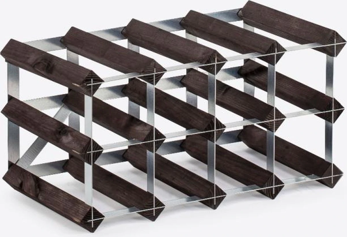 Cave à Vin Traditionnelle Co. Casier à Vin Pour 12 Bouteilles 42 X 22,8 Cm Chêne Brûlé Brun 3 Cave à Vin Traditionnelle Co. Casier à Vin Pour 12 Bouteilles 42 X 22,8 Cm Chêne Brûlé Brun – Image 3