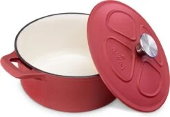 Cocotte En Fonte Navaris Avec Couvercle - Faitout - Poêle émaillée - Convient Pour La Cuisson à Induction, Gaz Et Vitrocéramique - Rouge Mat -Cuisine Fournitures Magasin 1200x824 1