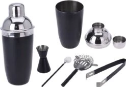 Alpina Set De 4x Verres à Cocktail Margarita Avec Shaker Noir 5 Pièces En Acier Inoxydable - 250 Ml - Boire Des Cocktails - Cocktails -Cuisine Fournitures Magasin 1200x828 13