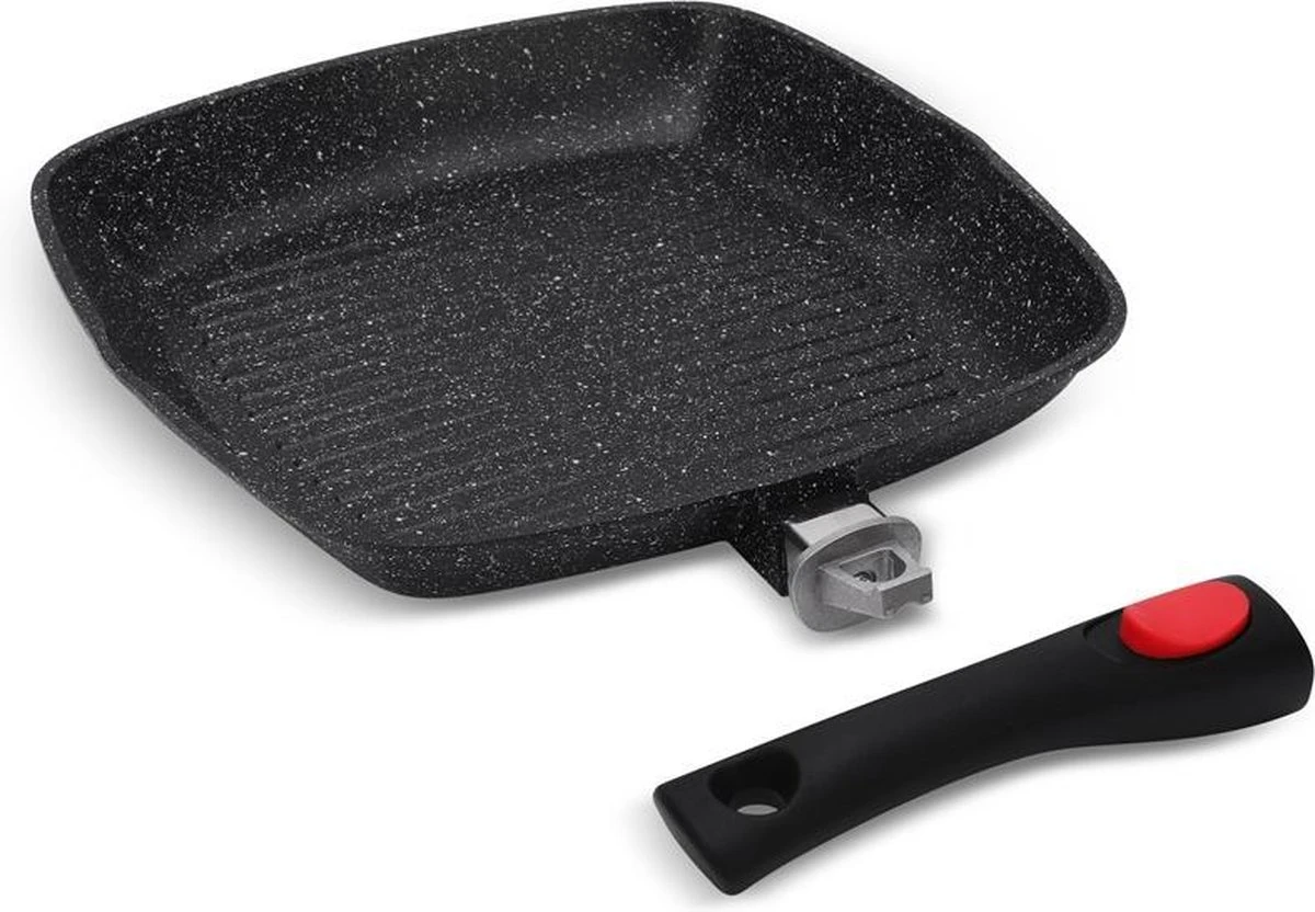 Edënberg Black Line - Poêle à Griller En Céramique Avec Couvercle - 24x24 Cm - Revêtement Antiadhésif 3 Couches ! 5 Edënberg Black Line - Poêle à Griller En Céramique Avec Couvercle - 24x24 Cm - Revêtement Antiadhésif 3 Couches ! – Image 5