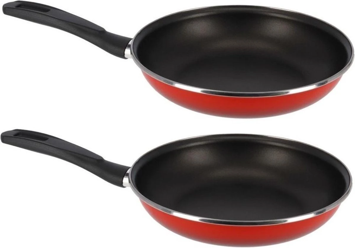 Set De 2x Pièces Poêle à Frire Professionnelle En Aluminium Rouge Merida Avec Revêtement Antiadhésif 28 Cm - Poêles à Sauteuses 1 Set De 2x Pièces Poêle à Frire Professionnelle En Aluminium Rouge Merida Avec Revêtement Antiadhésif 28 Cm - Poêles à Sauteuses