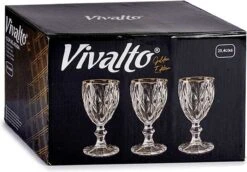 Vivalto Ensemble De Verres à Verres à Vin Et Flûtes à Champagne - 12x - Aspect Cristal - Bord Doré - 254 Ml - 170 Ml -Cuisine Fournitures Magasin 1200x838 5