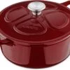 Cocotte En Fonte Navaris Avec Couvercle - Faitout - Poêle émaillée - Convient Pour Cuisson Induction, Gaz Et Vitrocéramique - Rouge Bordeaux