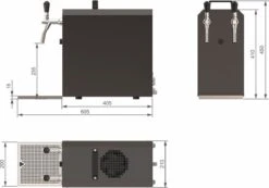 Set De Base Complet - Système De Distribution STREAM 50K Avec Pompe à Air, Caisse à Bière, Refroidisseur De Débit Refroidisseur à Sec 2 Lignes, Jusqu'à 55 Litres / H - BLACK EDITION -Cuisine Fournitures Magasin 1200x841 3