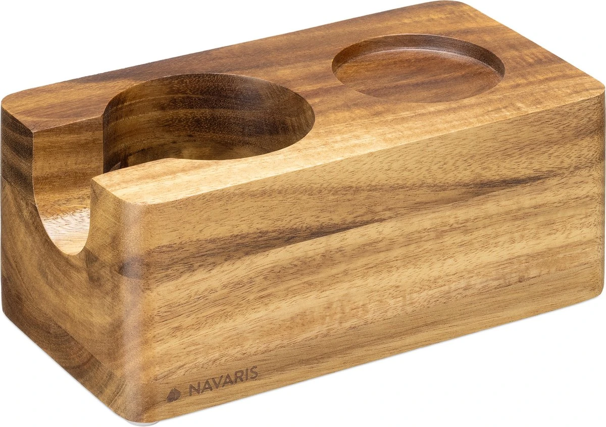 Station De Tassage Navaris En Bois D'acacia - Support Pour Porte-filtre Et Tamper - Ø 51 Mm - Répartition Homogène Du Café Moulu Et De L'espresso 1 Station De Tassage Navaris En Bois D'acacia - Support Pour Porte-filtre Et Tamper - Ø 51 Mm - Répartition Homogène Du Café Moulu Et De L'espresso