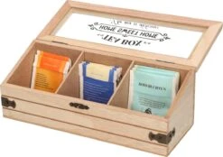 Excellent Houseware Set De 2x Boîtes à Thé/coffres à Thé En Bois Marron/blanc Avec 3 Compartiments 24 X 9 X 9 Cm 5 Excellent Houseware Set De 2x Boîtes à Thé/coffres à Thé En Bois Marron/blanc Avec 3 Compartiments 24 X 9 X 9 Cm -Cuisine Fournitures Magasin 1200x847