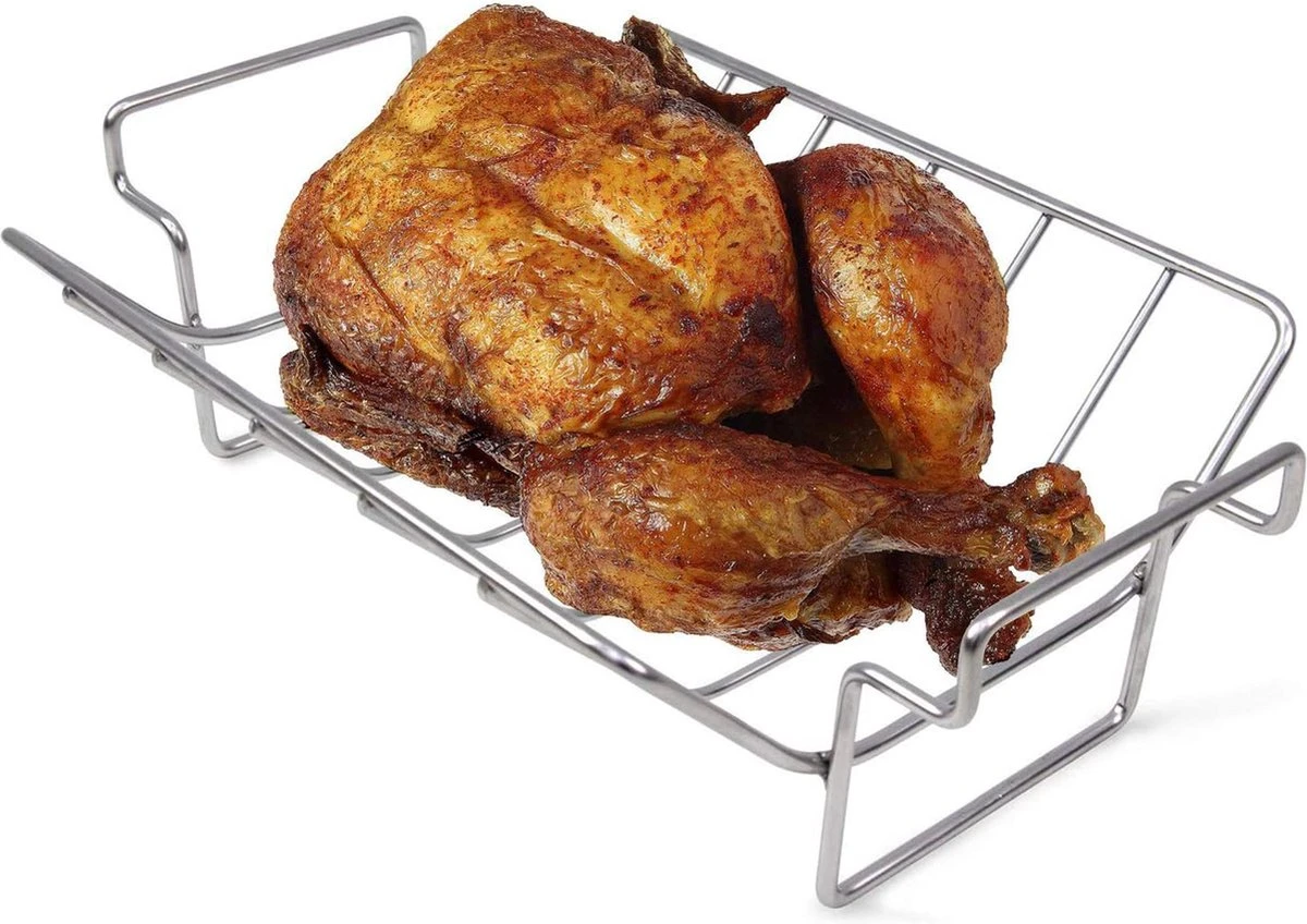 YUGN 2-en-1 Acier Inoxydable Spare Rib Rack BBQ Rib Rack - Rib Rack Spareribs Holder - Accessoires De BBQ - Grille De Grille Avec Brosse 7 YUGN 2-en-1 Acier Inoxydable Spare Rib Rack BBQ Rib Rack - Rib Rack Spareribs Holder - Accessoires De BBQ - Grille De Grille Avec Brosse – Image 7