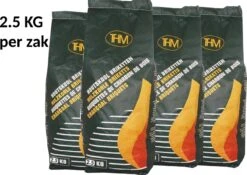 4X Briquettes De Charbon De 2,5 KG - 4 Sacs De Briquettes De Charbon - Barbecue - BBQ - 4 Pièces - Total 10 KG
