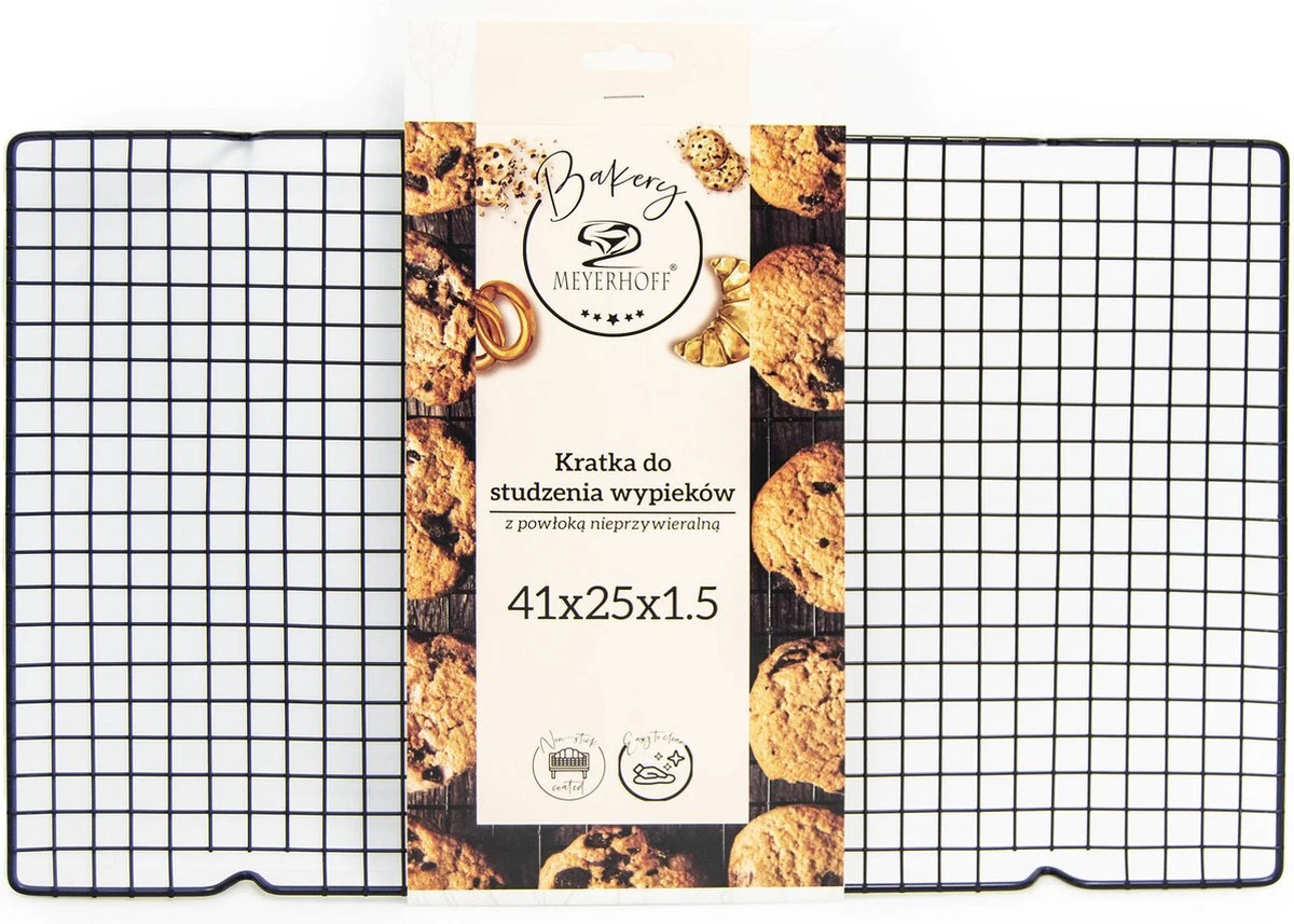 Meyerhoff Bakery Grille De Refroidissement / Grille à Gâteaux 41 X 25 X 1,5 Cm Noir - Grille De Refroidissement Antiadhésive 1 Meyerhoff Bakery Grille De Refroidissement / Grille à Gâteaux 41 X 25 X 1,5 Cm Noir - Grille De Refroidissement Antiadhésive