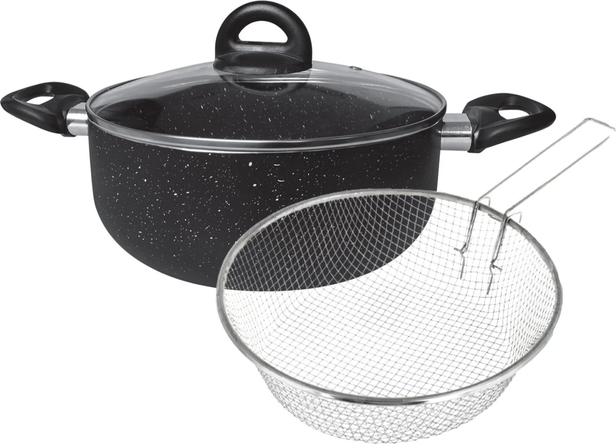 Platinum Friteuse 3 Pièces - Acier Inoxydable - Panier De Friture à Induction - Friteuse - Ø24×14.5 Cm - 6.6L 2 Platinum Friteuse 3 Pièces - Acier Inoxydable - Panier De Friture à Induction - Friteuse - Ø24×14.5 Cm - 6.6L – Image 2