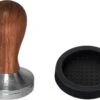 Expresso écarlate | Tamper "Classic" Pour Barista; Avec Poignée Ergonomique En Bois Précieux Et Base En Acier Inoxydable De Précision. Palissandre + Planche De Tige 51 Mm