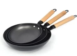 Qulinart | Poêle En Fonte Nid D'abeille | Pour Tous Les Incendies | Revêtement Antiadhésif | Extra Léger | D'économie D'énergie | Set De Ø 20 - 24 & 28 Cm