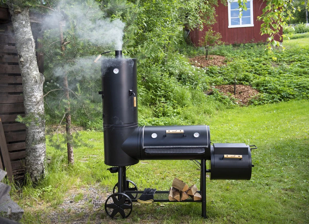 Mustang Fumoir Déporté Georgia XXL - Fumoir - FumoirBarbecue - Barbecue - Bois - Charbon De Bois - Fil D'acier émaillé épais - XXL - 119 KG ! - 175x70x192cm 2 Mustang Fumoir Déporté Georgia XXL - Fumoir - FumoirBarbecue - Barbecue - Bois - Charbon De Bois - Fil D'acier émaillé épais - XXL - 119 KG ! - 175x70x192cm – Image 2
