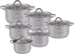 Edënbërg Classic Line - Batterie De Cuisine De Luxe En Acier Inoxydable 12 Pièces - Equipé D'un Fond à 7 Couches!