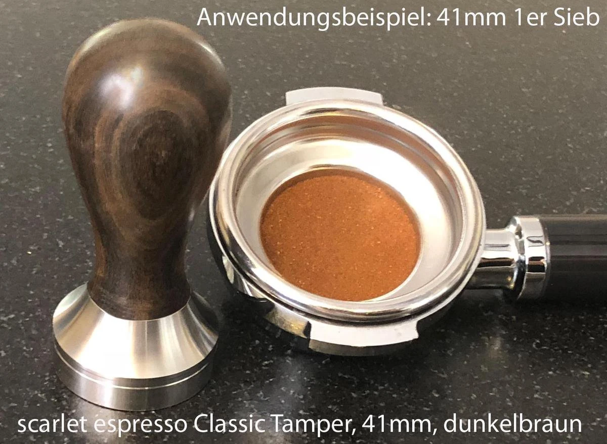 Expresso écarlate | Tamper "Classic" Pour Barista; Avec Poignée Ergonomique En Bois Précieux Et Base En Acier Inoxydable De Précision. Noir ébène 58 Mm 2 Expresso écarlate | Tamper "Classic" Pour Barista; Avec Poignée Ergonomique En Bois Précieux Et Base En Acier Inoxydable De Précision. Noir ébène 58 Mm – Image 2