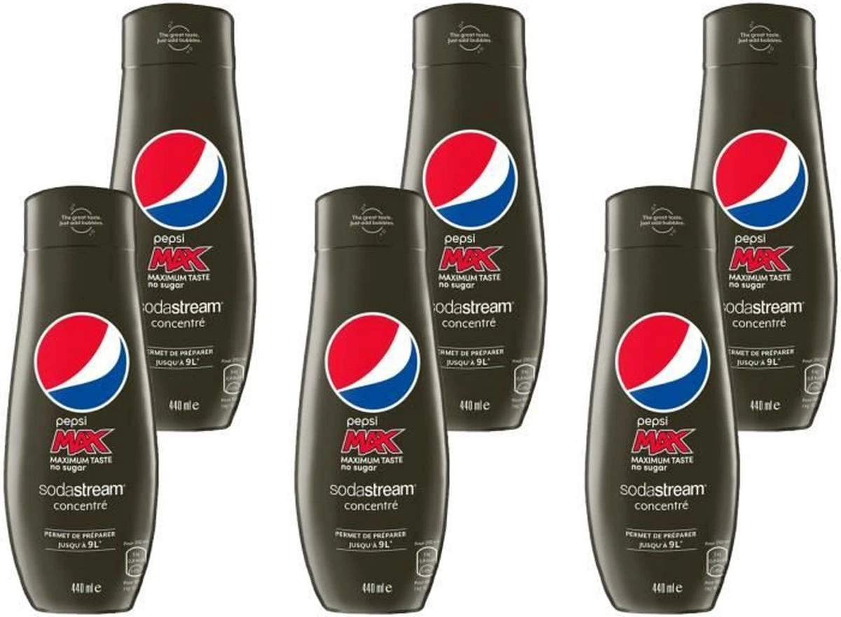 SODASTREAM Concentré PEPSI MAX 440 Ml Lot De 6 1 SODASTREAM Concentré PEPSI MAX 440 Ml Lot De 6