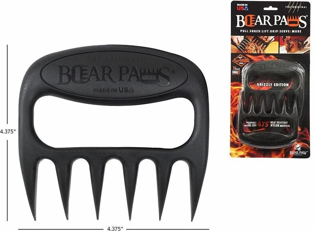 Bear Paws The Original - Zwart, Noir - Pinces à Viande - Pinces De Porc Effiloché 7 Bear Paws The Original - Zwart, Noir - Pinces à Viande - Pinces De Porc Effiloché – Image 7