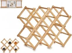 Casier à Vin - Casier à Bouteilles - Porte-bouteille De Vin - Casier à Vin En Bois - Casier à Vin En Bois Pliable - 10 Bouteilles - Accessoires à Vin