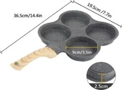 Poêle à Frire à œufs De 4 Tasses, Poêles à Cocottes Antiadhésives En Aluminium Poêle à Omelette Oeuf Poché Burger Pan à Steak Pan à Crêpes Multifonction Pour Cuisinière à Gaz Et à Induction -Cuisine Fournitures Magasin 1200x893 4
