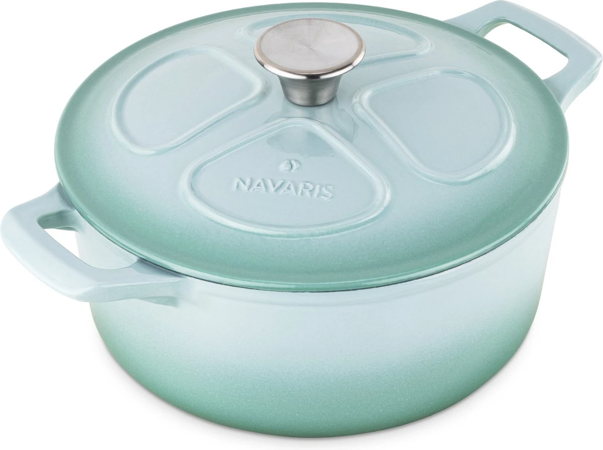 Cocotte En Fonte Navaris Avec Couvercle - Cocotte - Convient Pour La Cuisson à Induction, Gaz Et Vitrocéramique - Passe Au Four Jusqu'à 260 °C - Vert Menthe 1 Cocotte En Fonte Navaris Avec Couvercle - Cocotte - Convient Pour La Cuisson à Induction, Gaz Et Vitrocéramique - Passe Au Four Jusqu'à 260 °C - Vert Menthe
