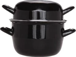 Made4Home® - Marmite à Moules - Ø18 Cm - Électrique Et Gaz - Avec Couvercle - Zwart - Métal - Moule à Moules