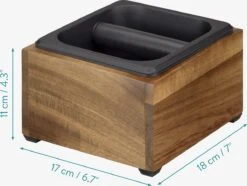 Navaris Knock Box Café Pour Machine Expresso - 18 X 17 X 11 Cm - Knockbox En Bois D'acacia Et Acier Inoxydable -Cuisine Fournitures Magasin 1200x906 3