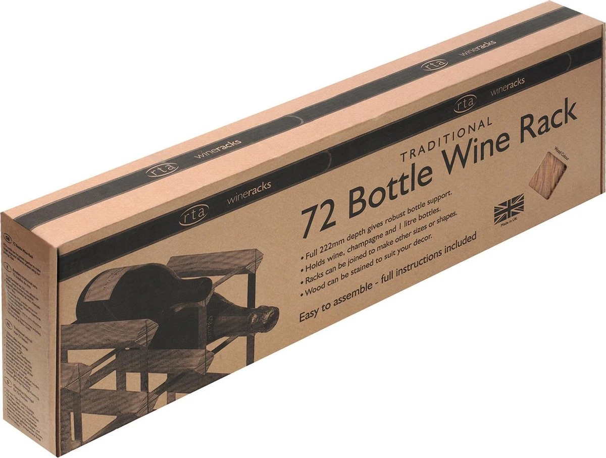 RTA Wineracks - Casier à Vin 72 Bouteilles - Acier Galvanisé - Chêne Foncé - 72 Bouteilles 9x8 - Kit De Bricolage 4 RTA Wineracks - Casier à Vin 72 Bouteilles - Acier Galvanisé - Chêne Foncé - 72 Bouteilles 9x8 - Kit De Bricolage – Image 4