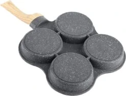 Pan à Frire En Aluminium, Revêtement Antiadhésif Pour Poêle à Omelette Avec Poêle à Crêpes à œufs à 4 Trous Pour Cuisinière à Gaz à Induction 14,6 X 7,7 X 1 Po