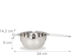 Relaxdays 2 X Melting Pot Inox - Poêle Au Bain Marie - Ø 11 Cm - Argent - Métal - Fondant -Cuisine Fournitures Magasin 1200x924