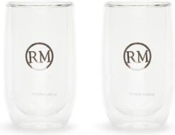 Riviera Maison Ensemble De Verres à Double Paroi Avec Logo RM - RM Love Double Wall Glass Size L - 330 ML - Glas - Transparent - 2 Pièces