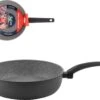Poêle à Frire Florina Salva Avec Rebord Haut Et Revêtement Antiadhésif 3 Couches 28 X 7 Cm Noir / Gris - Technologie Coussin D'air - Poignée Froide Au Toucher Soft