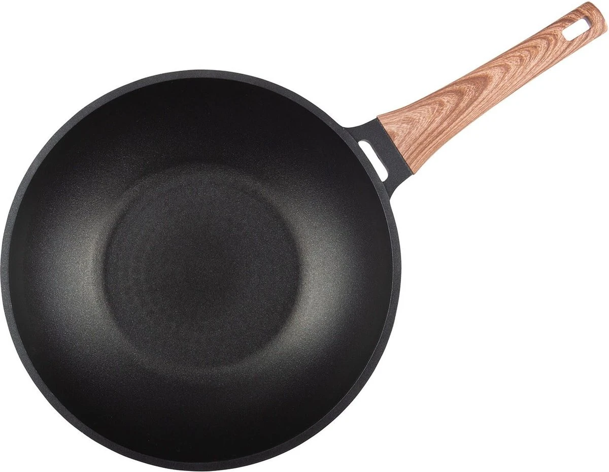 Rosmarino Black Line - Poêle Wok - Ø30cm - 100% Sans PFAS & PFOA - Fonte D'aluminium - Revêtement Minéral Antiadhésif - Poignée Ergonomique - Convient à Tous Feux & Lave-vaisselle 2 Rosmarino Black Line - Poêle Wok - Ø30cm - 100% Sans PFAS & PFOA - Fonte D'aluminium - Revêtement Minéral Antiadhésif - Poignée Ergonomique - Convient à Tous Feux & Lave-vaisselle – Image 2