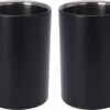 2x Pièces Refroidisseurs De Bouteilles De Vin / Refroidisseurs De Vin En Acier Inoxydable Noir D12 X H18 Cm