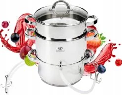 Meyerhoff Professionnel 6 Pièces Presse-agrumes / Presse-agrumes Lent Pour La Cuisinière 8L - Centrifugeuse - Sappan - Centrifugeuse - Extracteur De Vapeur - Presse-fruits - Acier Inoxydable