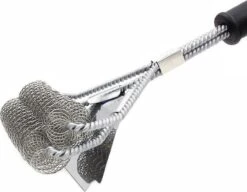 Brosse BBQ Avec Grattoir En Acier Inoxydable Largement Adaptée à N'importe Quelle Grille.