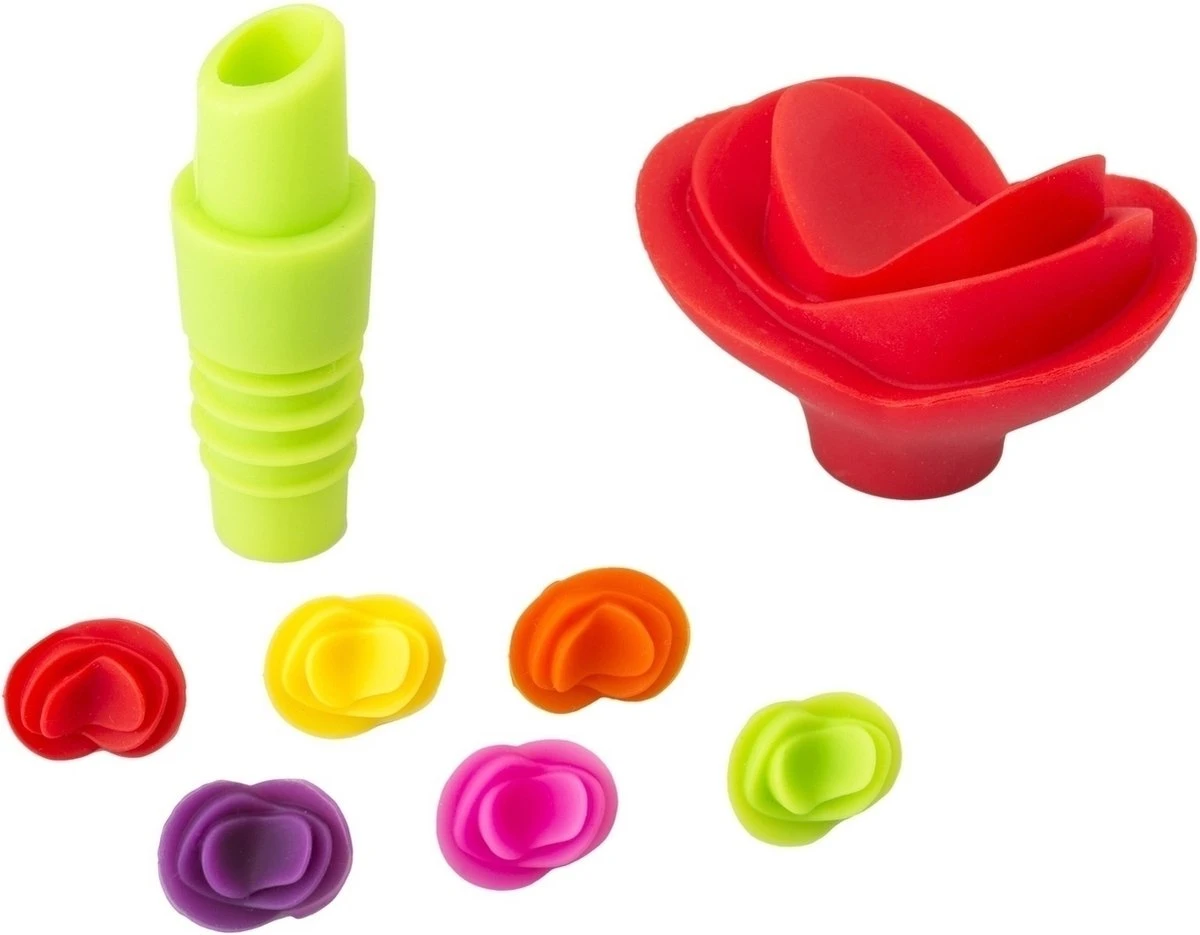 Vigar Service à Vin Flower Power , Silicone, Multicolore, 7 X 6 X 9 Cm 7117 2 Vigar Service à Vin Flower Power , Silicone, Multicolore, 7 X 6 X 9 Cm 7117 – Image 2