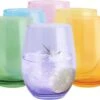 Verres à Eau Colorés Verres Colorés | 580ml | Set De 6 Gobelets Verres à Boire Highball Ensemble De Verres Grande Tasse En Verre | Lavable Au Lave-vaisselle | Collection Phoebe Rainbow