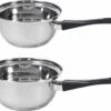Set De 2x Casseroles / Casseroles En Inox London 16 Et 18 Cm - Casseroles De Cuisson 2 Litres Et 3 Litres