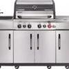 Barbecue à Gaz Enders Kansas II Pro 4 SIK Profi Turbo - 85 Kg - Dimensions 153 × 64 × 118 Cm - 4 Brûleurs Principaux + Brûleur Latéral + Brûleur Arrière