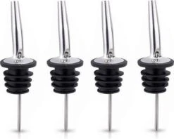 20x Bec Verseur En Acier Inoxydable - Bouchon Doseur - Verseur Doseur - Bouchons Verseurs - Bec Verseur Cocktail - Bague D'étanchéité En Caoutchouc