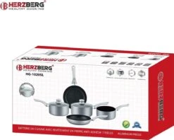 Herzberg HG-1020 : Set De Casseroles 7 Pièces Avec Revêtement Antiadhésif Et Revêtement En Pierre -Cuisine Fournitures Magasin 1200x962 2