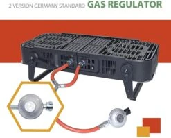 Barbecue à Gaz - Barbecue à Gaz Pliable Zinaps Barbecue à Gaz à 2 Brûleurs Avec Pliage De 3,3 KW à Emporter Avec Sac De Transport Pour Pique-niques, Balcons Et Plus Pour Cartouches De Gaz Normales 5 Kg Et 11 Kg - (WK 02124) -Cuisine Fournitures Magasin 1200x967