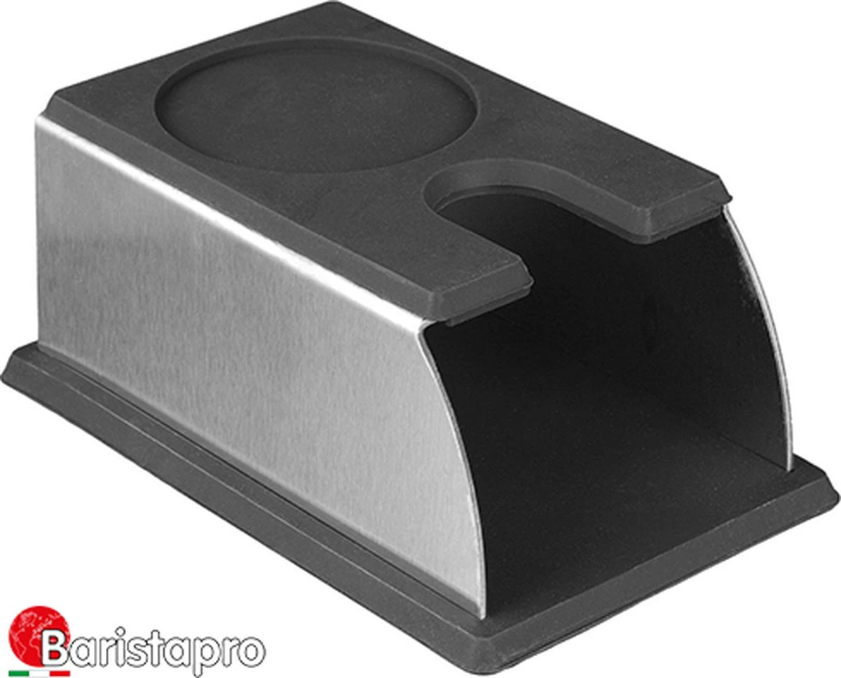 Station De Bourrage BaristaPro En Acier Inoxydable Avec Caoutchouc 1 Station De Bourrage BaristaPro En Acier Inoxydable Avec Caoutchouc