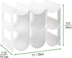 MDesign Casier à Vin Et à Bouteilles Pratique, Casier à Vin En Plastique Pour Jusqu'à 9 Bouteilles, Casier Autonome Pour Bouteilles De Vin Ou Autres Boissons, Blanc -Cuisine Fournitures Magasin 1200x969 1