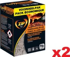 ZIP Firelighters Value Pack - Allumage Rapide Et Longue Durée De Combustion - 2x96 Cubes