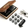 Set Cadeau Whisky Stone - 9 Pierres De Refroidissement En Granit - Avec Pince à Glaçons - Pochette De Congélation - Bec Verseur Et Bouchon